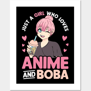 Just A Girl Who Loves Anime And Boba Tea Lover Girls Teen Posters and Art